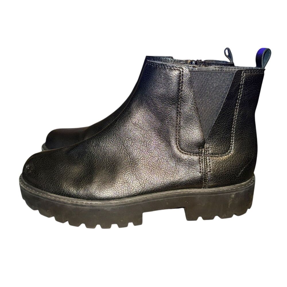 Zodiac Shiloh Ankle Boots Women's Size 9.5 M Black Leather Water Repellent Zip